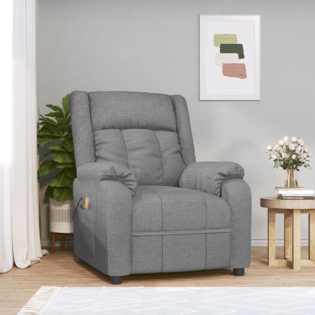 Massage Chair Light Grey Fabric