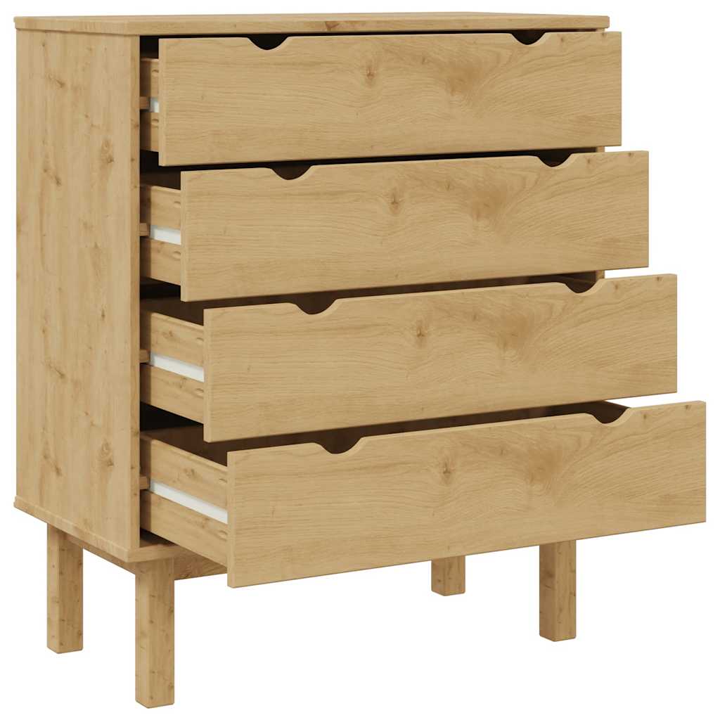 Drawer Cabinet OTTA 76.5x39.5x90cm Solid Wood Pine