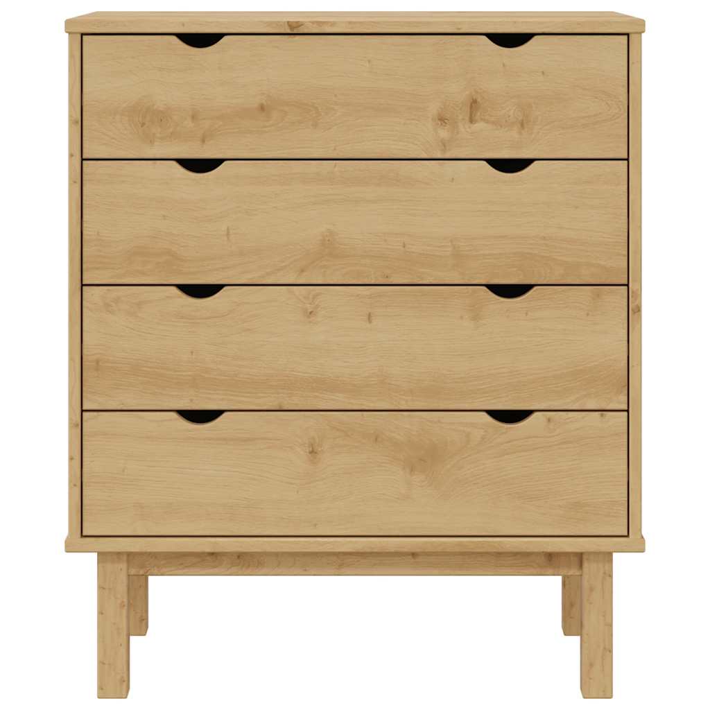 Drawer Cabinet OTTA 76.5x39.5x90cm Solid Wood Pine
