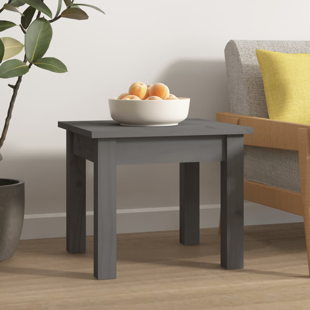 814221 vidaXL Coffee Table Grey 35x35x30 cm Solid Wood Pine