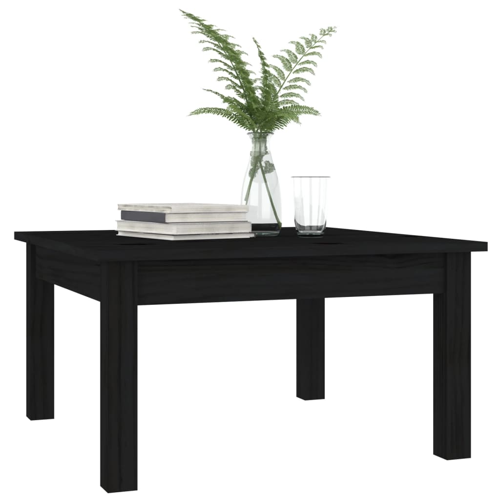 814233 vidaXL Coffee Table Black 55x55x30 cm Solid Wood Pine