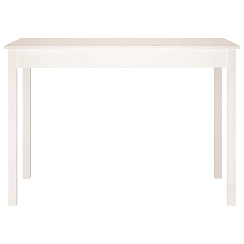 Dining Table White 110x55x75 cm Solid Wood Pine
