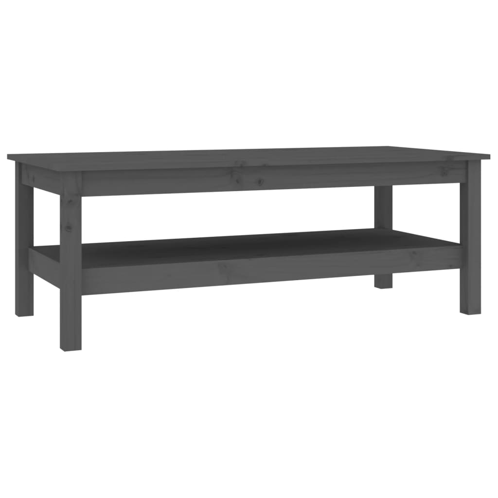 Coffee Table Grey 110x50x40 cm Solid Wood Pine