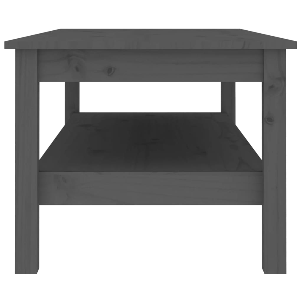 Coffee Table Grey 110x50x40 cm Solid Wood Pine