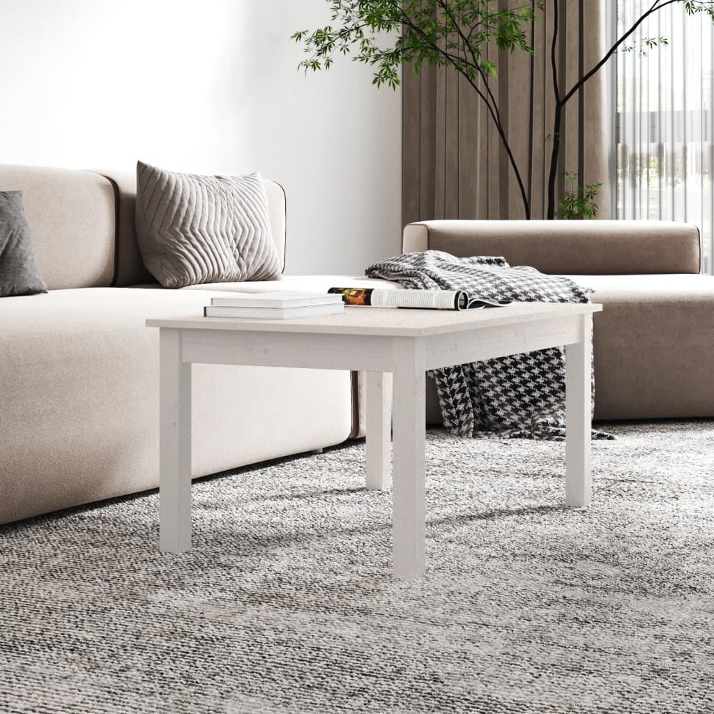814280 vidaXL Coffee Table White 80x50x40 cm Solid Wood Pine
