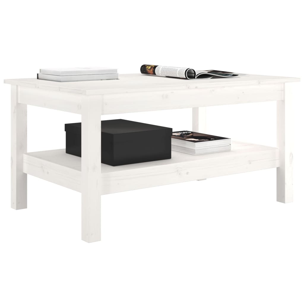 Coffee Table White 80x50x40 cm Solid Wood Pine