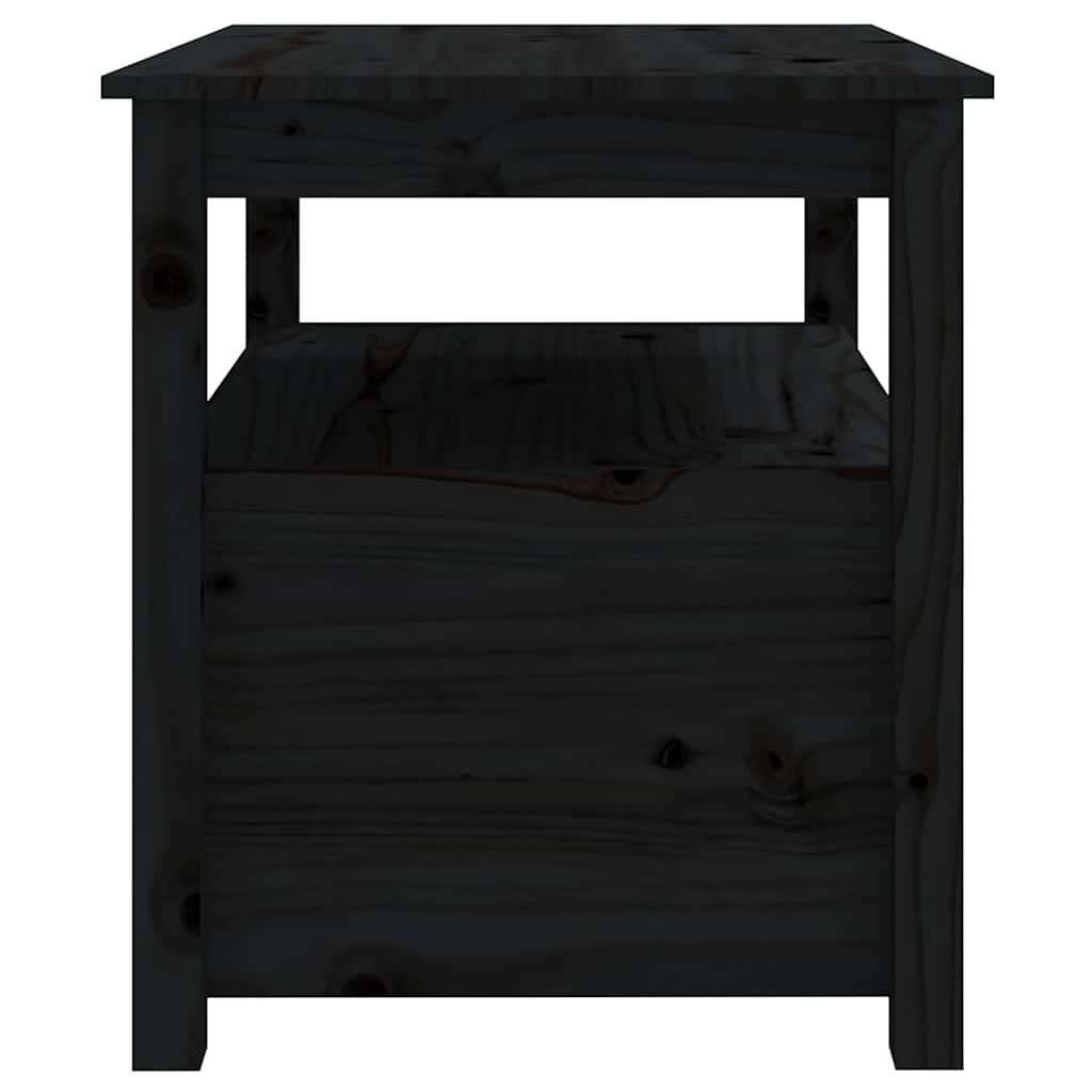 Coffee Table Black 71x49x55 cm Solid Wood Pine