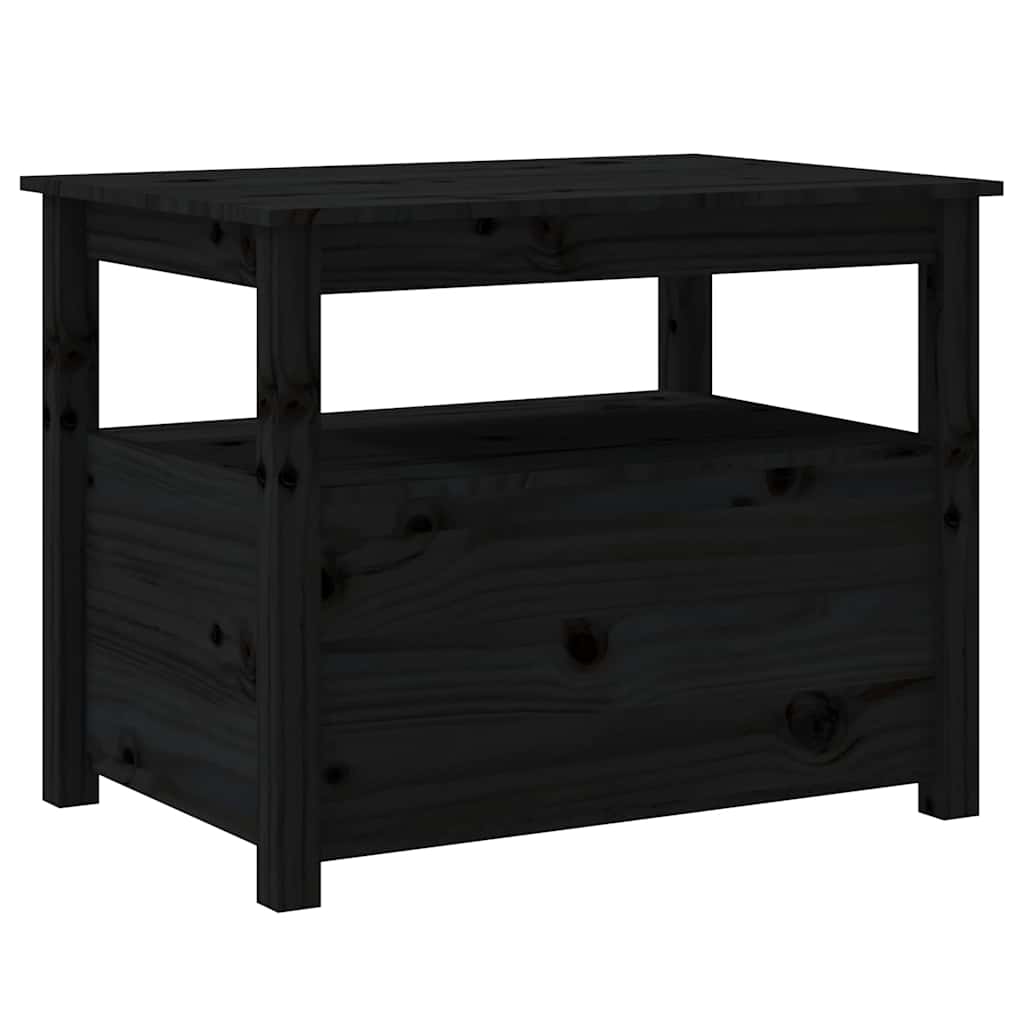 Coffee Table Black 71x49x55 cm Solid Wood Pine