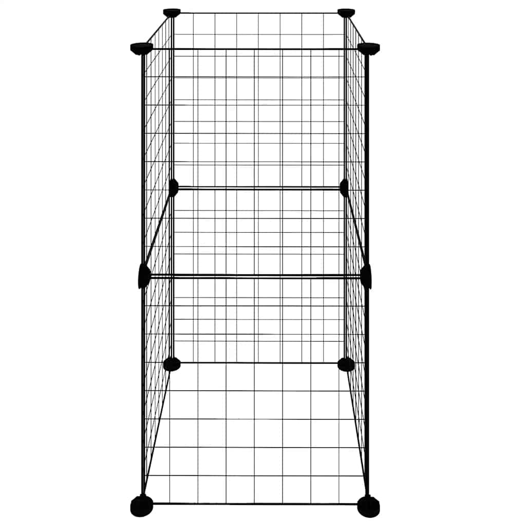 8-Panel Pet Cage Black 35x35x70 cm Steel