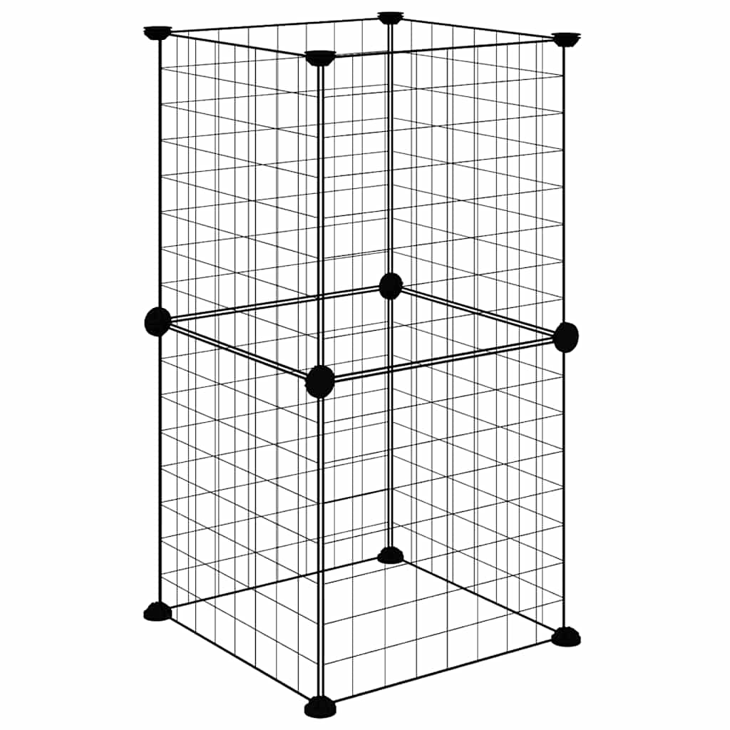 8-Panel Pet Cage Black 35x35x70 cm Steel