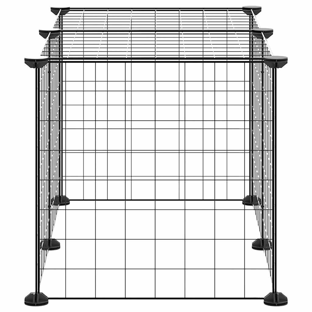8-Panel Pet Cage Black 70x35x35 cm Steel