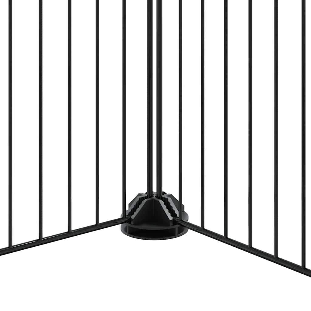 44-Panel Pet Cage with Door Black 175x105x70 cm Steel