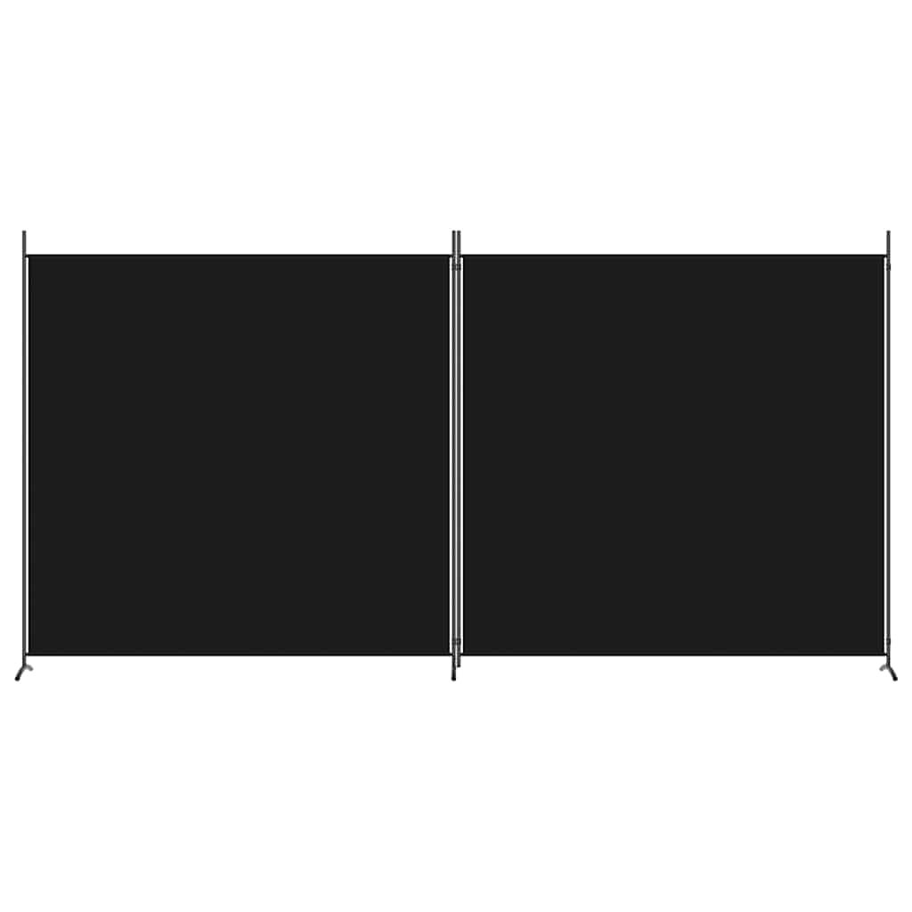 2-Panel Room Divider Black 348x180 cm Fabric