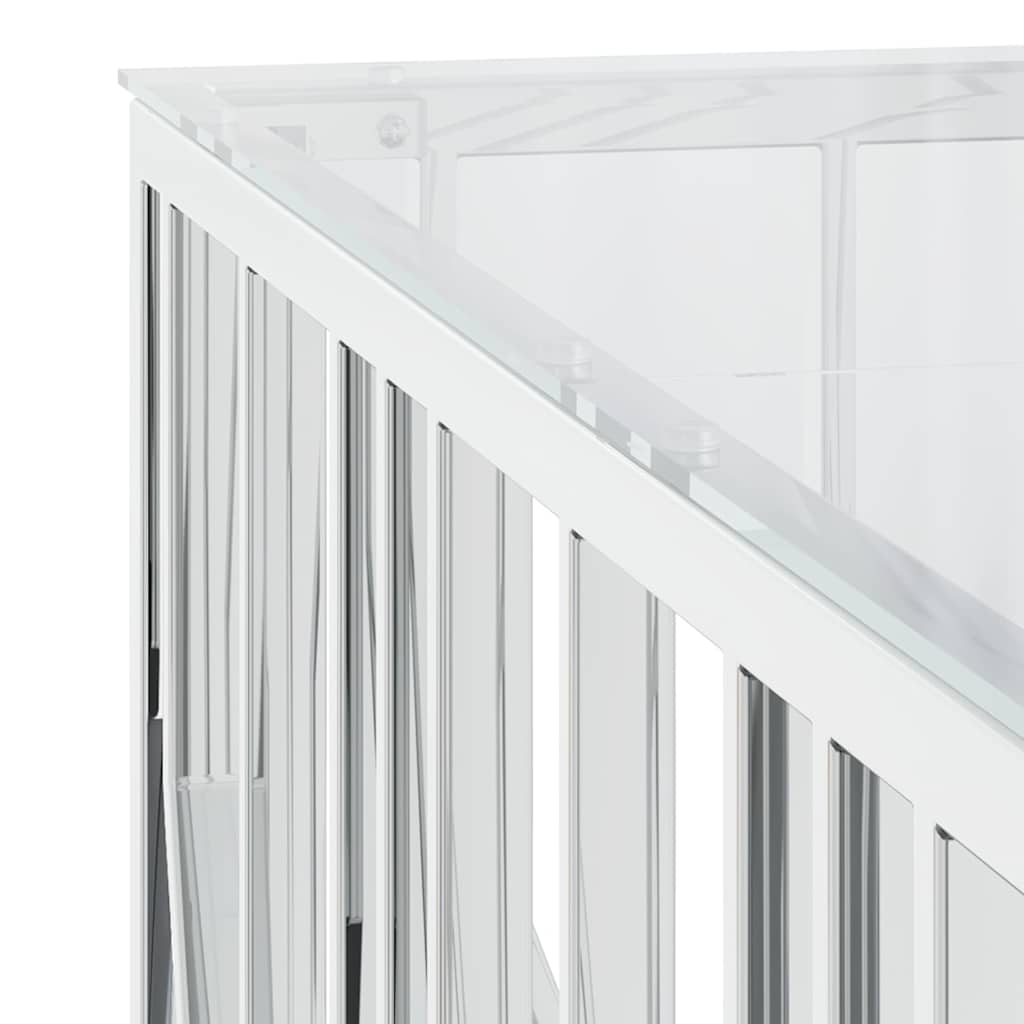 Coffee Table 100x100x50 cm Stainless Steel and Glass