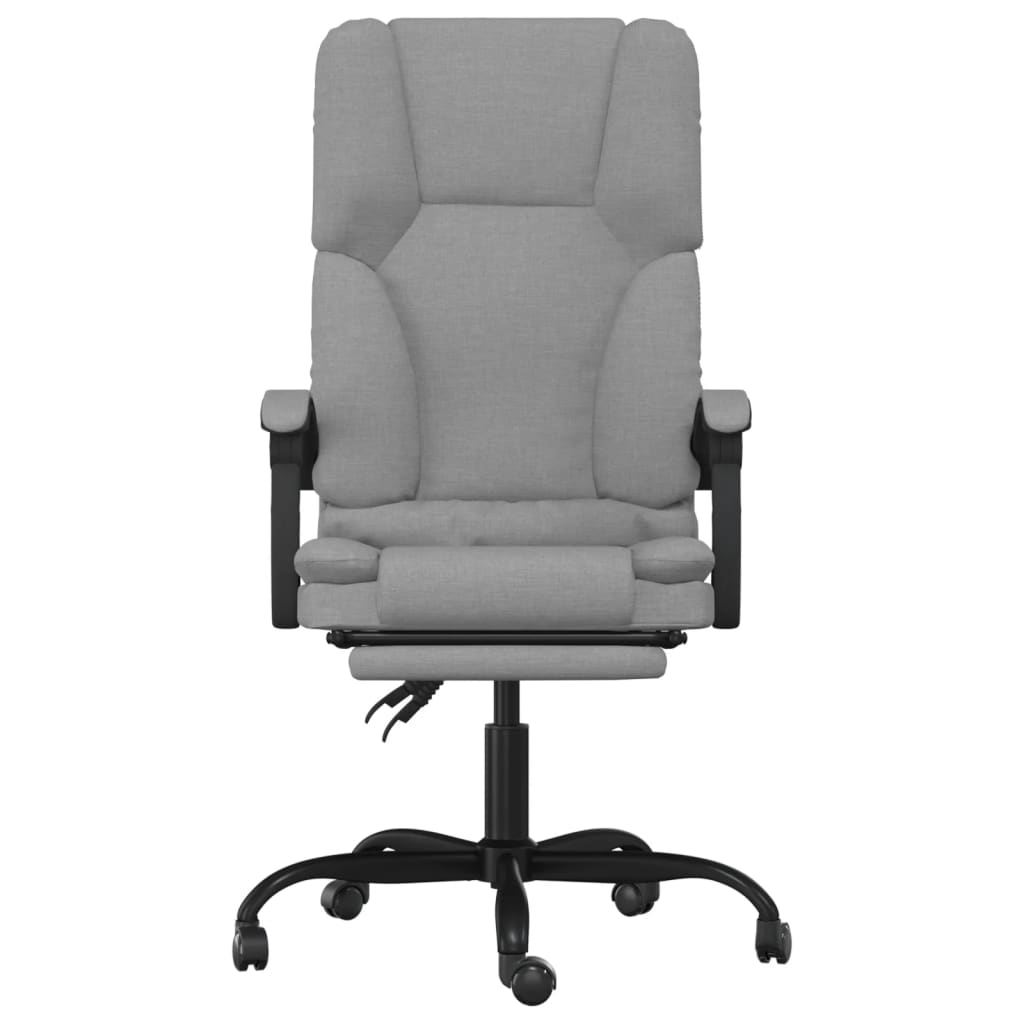 Massage Reclining Office Chair Light Grey Fabric
