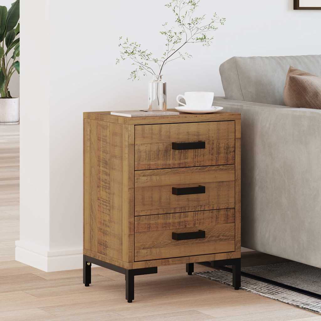 349913 vidaXL Bedside Cabinet Brown 40x30x55 cm Solid Pinewood