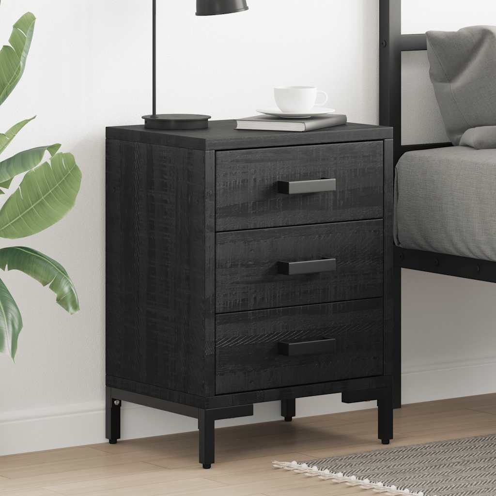 Bedside Cabinet Black 36x30x54 cm Solid Pinewood