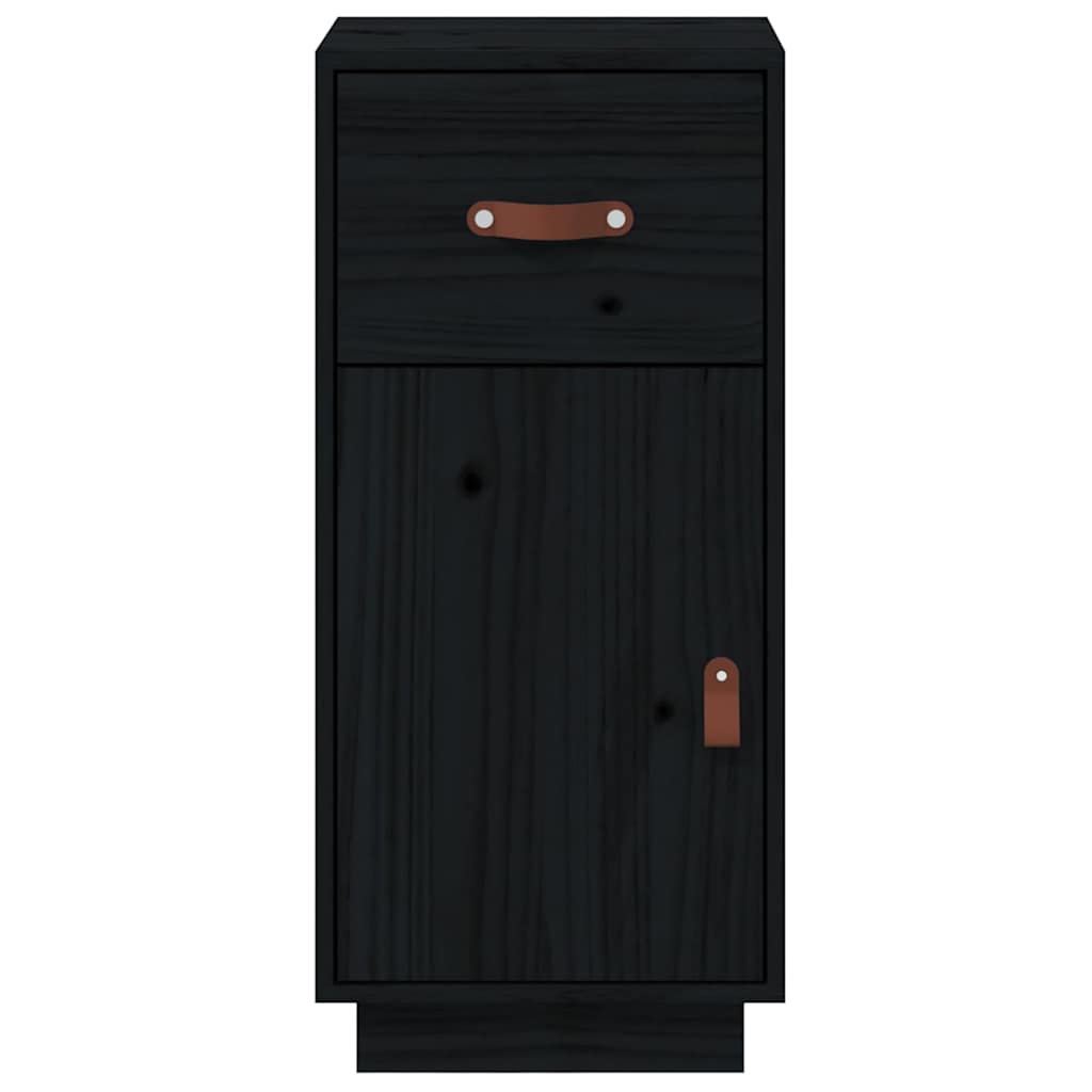 Sideboard Black 34x40x75 cm Solid Wood Pine