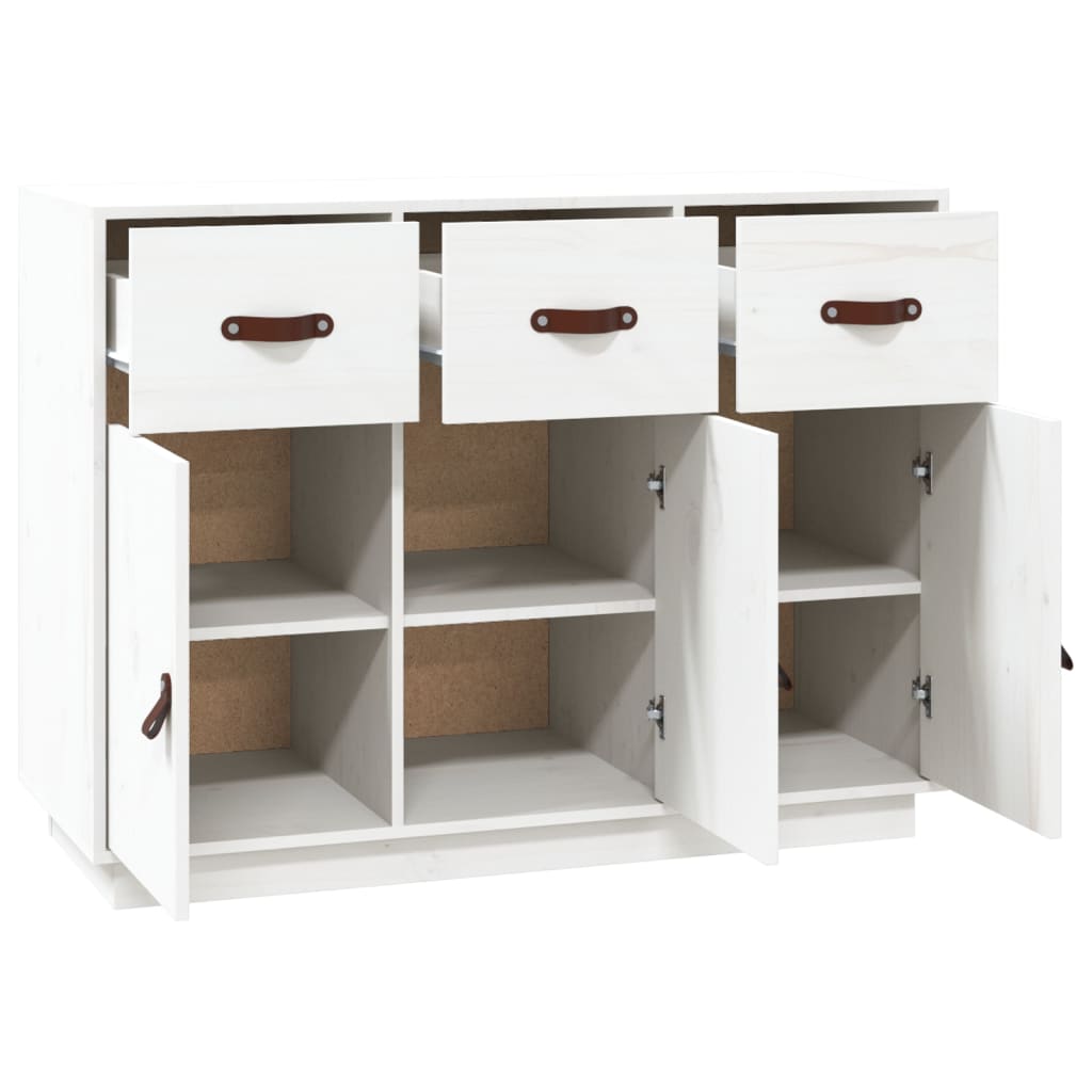 Sideboard White 100x40x75 cm Solid Wood Pine