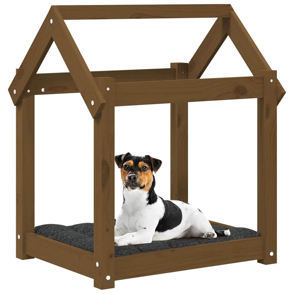 Dog Bed Honey Brown 61x50x70 cm Solid Wood Pine