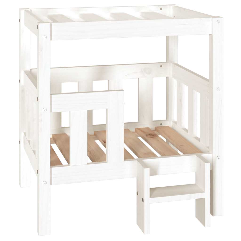 Dog Bed White 65.5x50.5x70 cm Solid Wood Pine