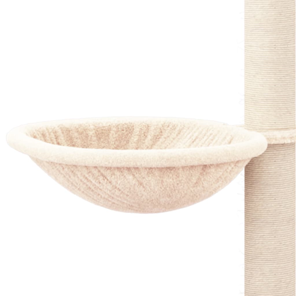 Cat Tree with Sisal Scratching Posts Cream 94.5 cm
