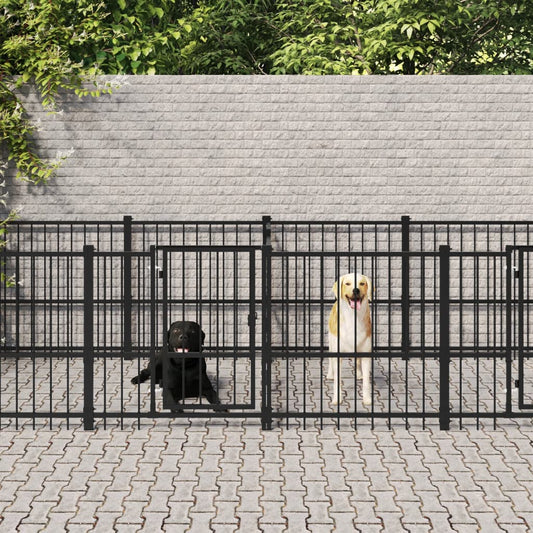 Outdoor Dog Kennel Steel 18.77 m²