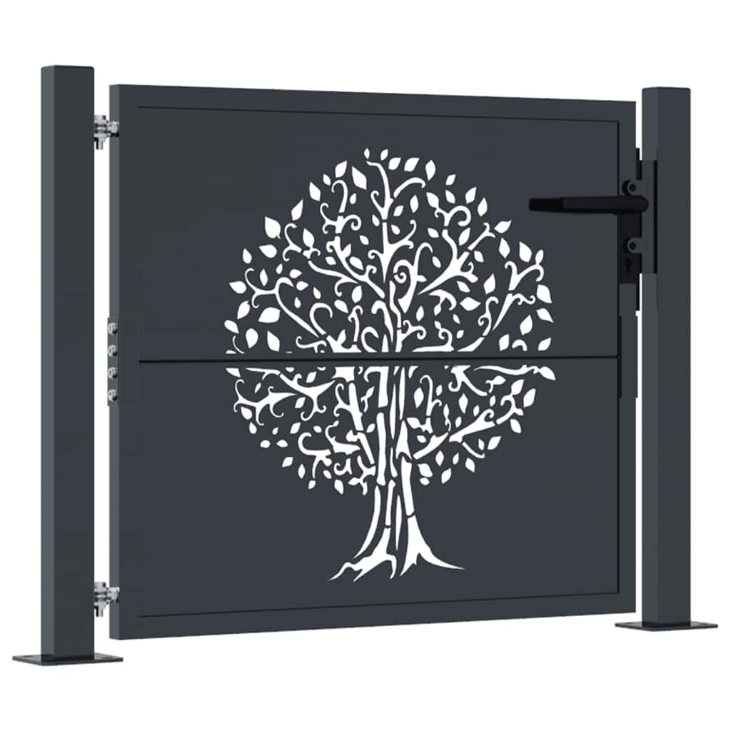 Garden Gate Anthracite 100x100 cm Steel Tree Design