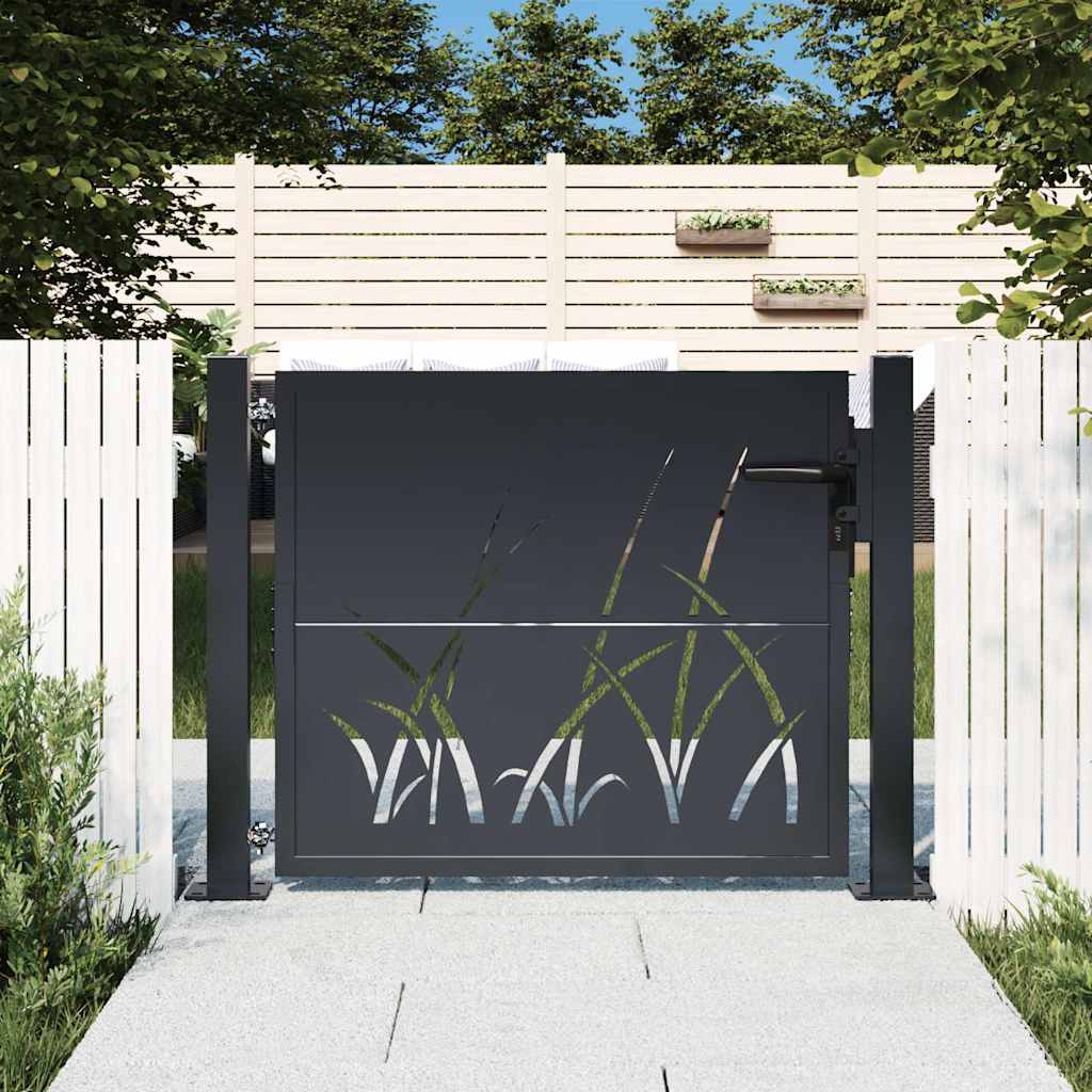 Garden Gate Anthracite 100x100 cm Steel Grass Design
