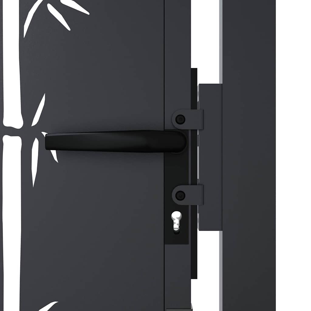 Garden Gate Anthracite 100x125 cm Steel Bamboo Design