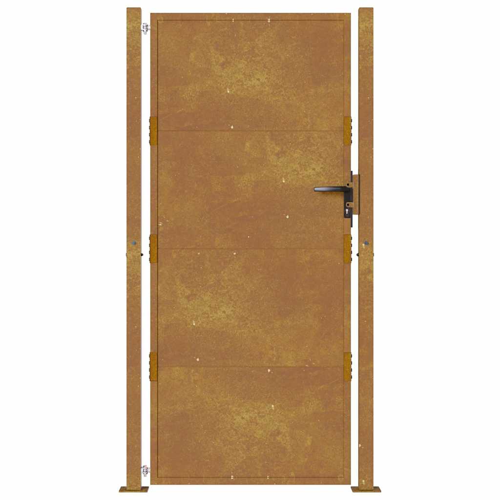 Garden Gate 100 x 175 cm Powder-Coated Steel Black Lockable