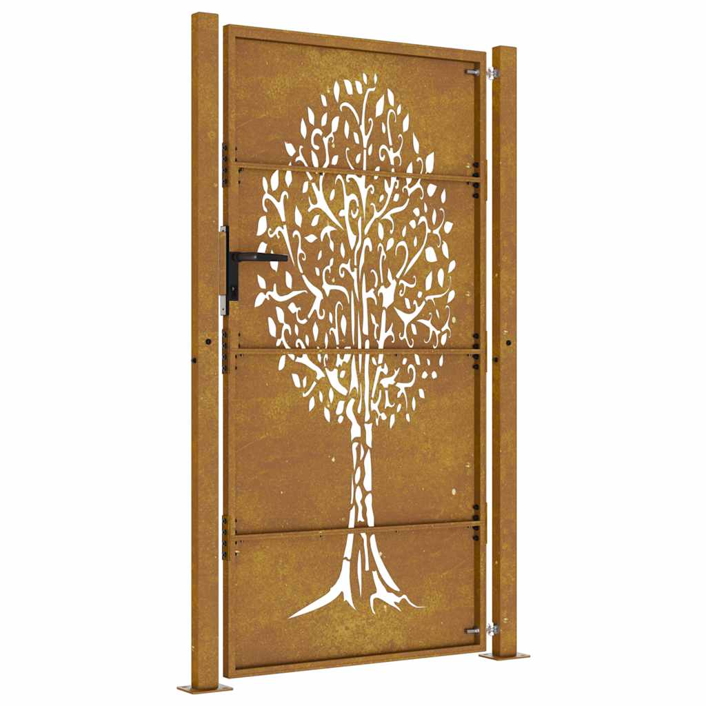 Garden Gate 100 x 175 cm Powder-coated steel Black Lockable