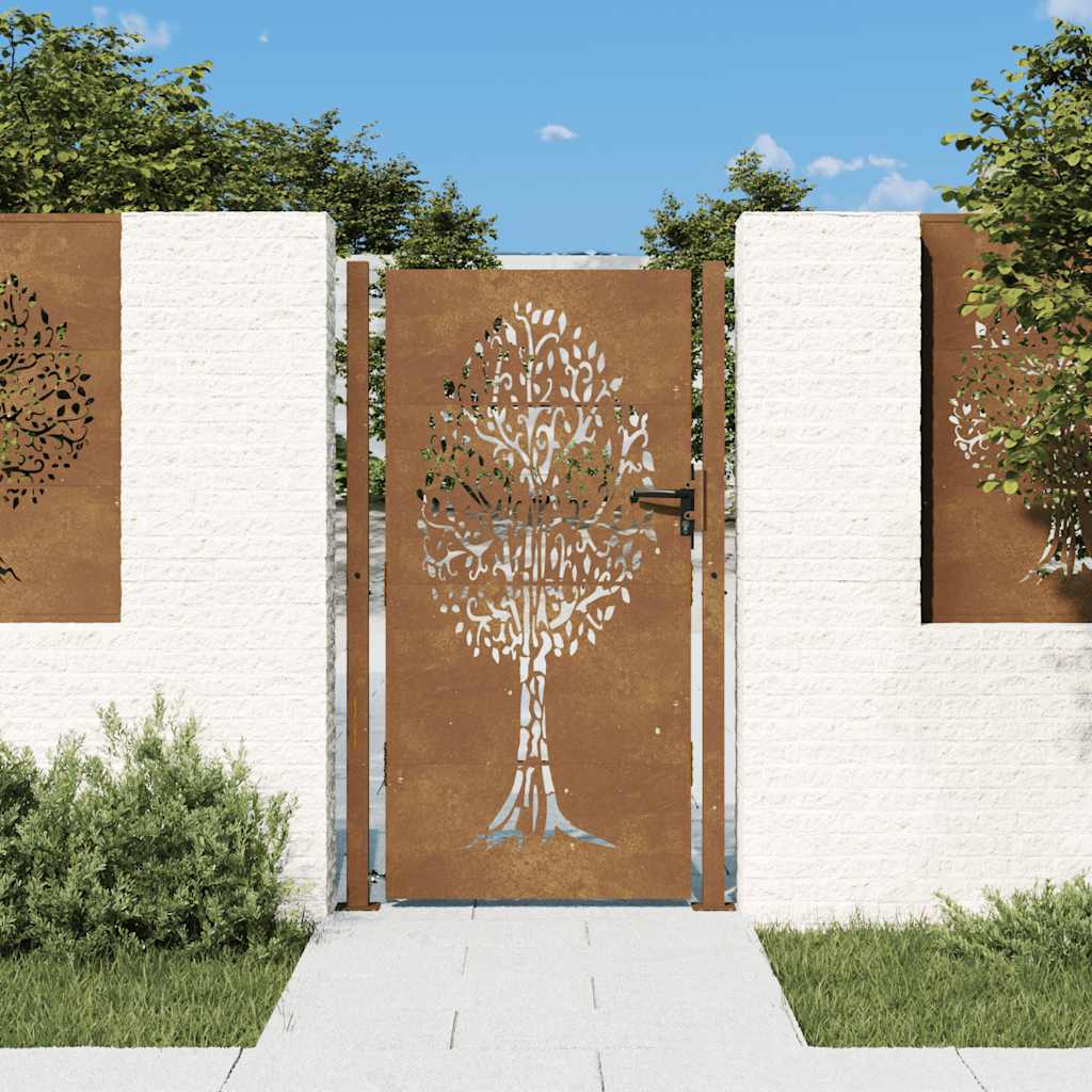 Garden Gate 100 x 175 cm Powder-coated steel Black Lockable