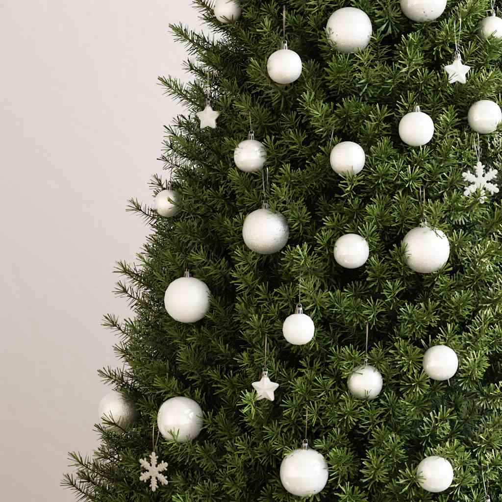 111 Piece Christmas Bauble Set White Polystyrene