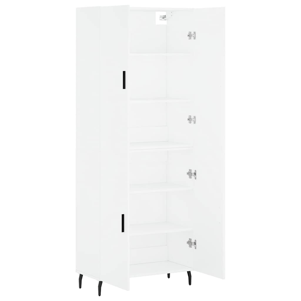 Highboard White 69,5x34x180 cm Engineered Wood