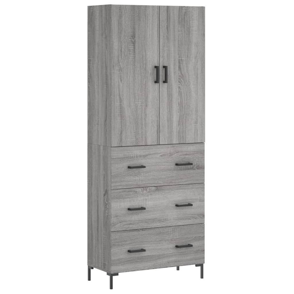 Highboard Grey Sonoma 69.5x34x180 cm Engineered Wood