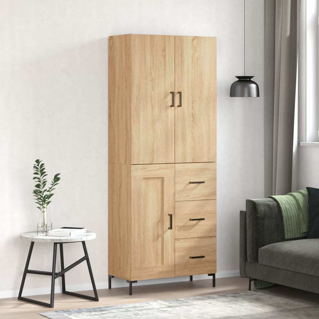 Highboard Sonoma Oak 69.5x34x180 cm Engineered Wood