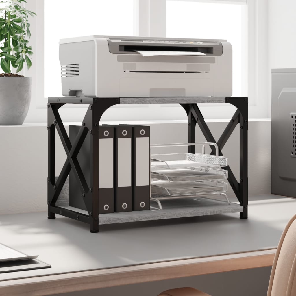 Printer Stand 2-Tier Grey Sonoma 44x26x31.5 cm Engineered Wood