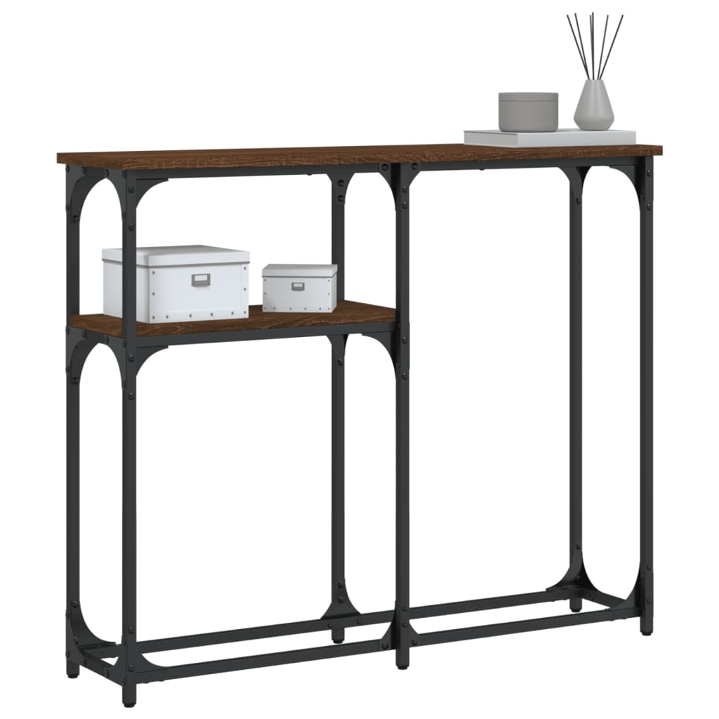 Console Table Brown Oak 90x22,5x75 cm Engineered Wood