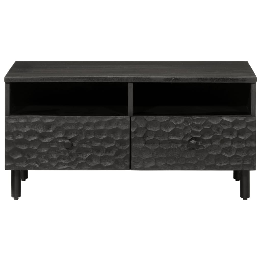 Coffee Table Black 80x54x40 cm Solid Wood Mango