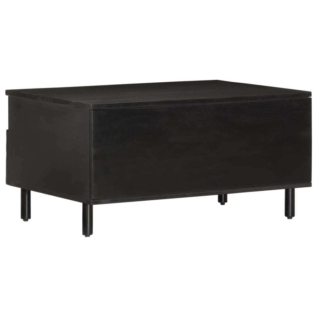 Coffee Table Black 80x54x40 cm Solid Wood Mango