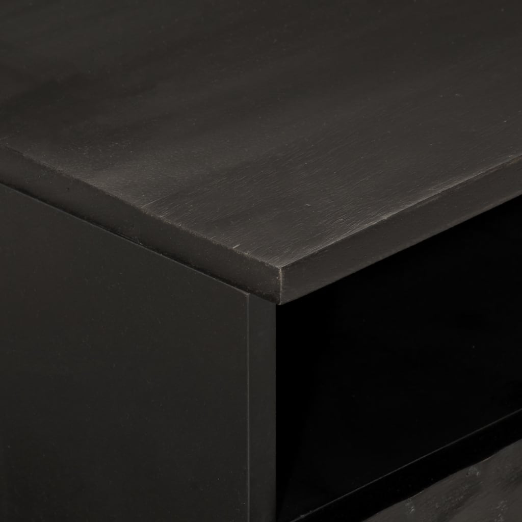 Coffee Table Black 80x54x40 cm Solid Wood Mango