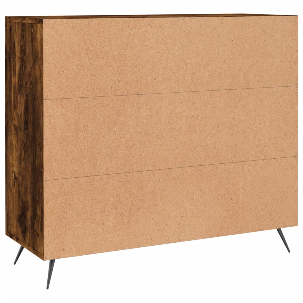 Sideboard Smoked Oak 90x34x80 cm Engineered Wood