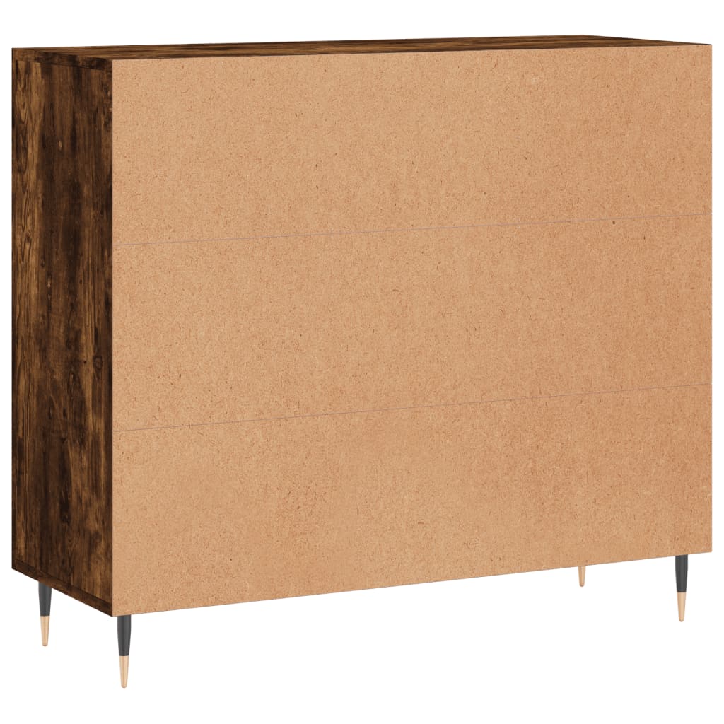 Sideboard Smoked Oak 90x34x80 cm Engineered Wood