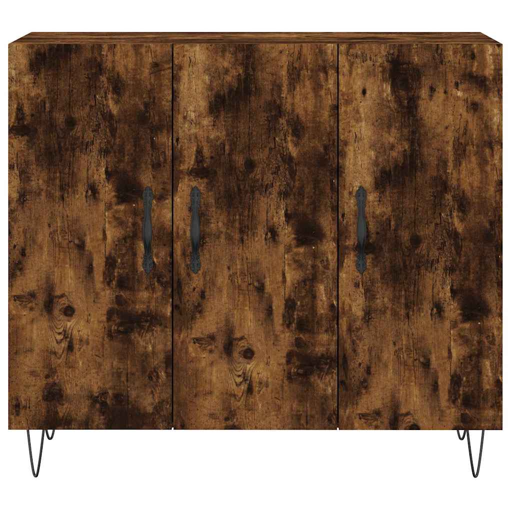 Sideboard Smoked Oak 90x34x80 cm Engineered Wood