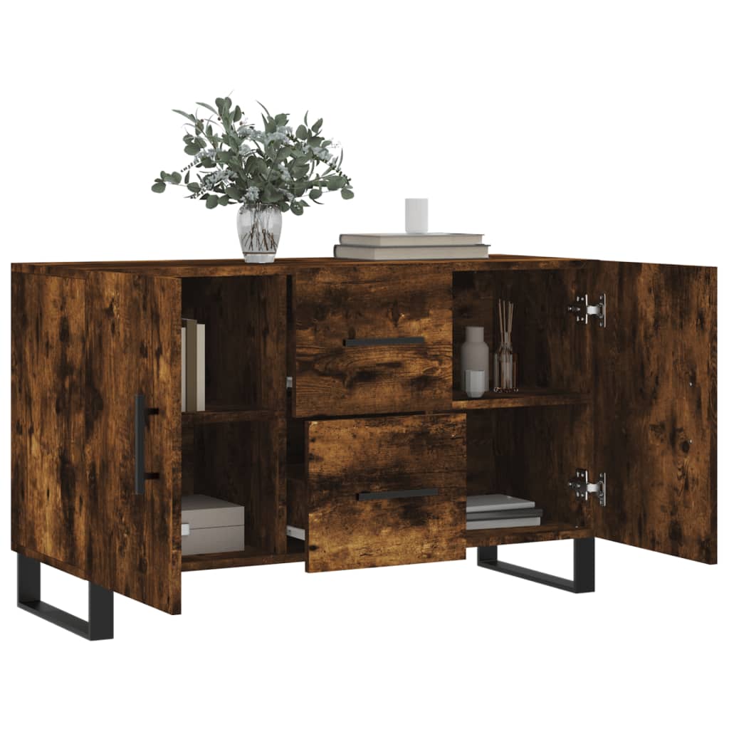 Sideboard Smoked Oak 100x36x60 cm Engineered Wood