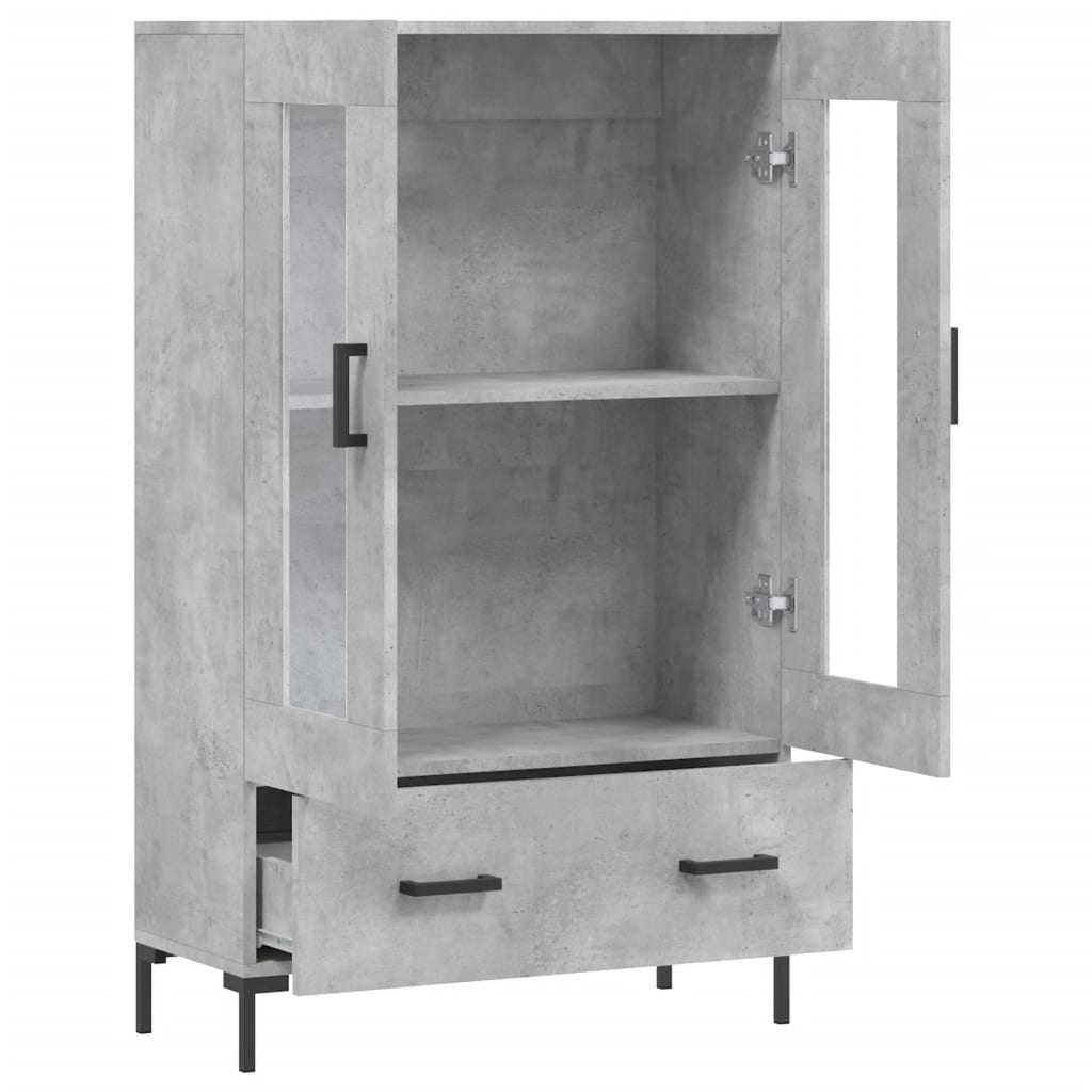Highboard Concrete Grey 69.5x31x115 cm Engineered Wood