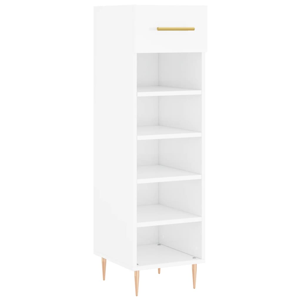 Shoe Cabinet High Gloss White 30x35x105 cm Engineered Wood
