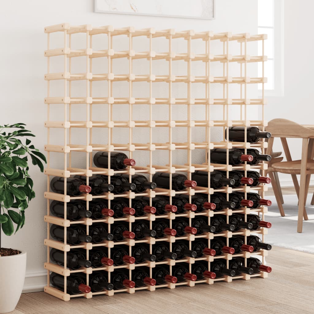 Wine Rack for 120 Bottles 112,5x23x123,5 cm Solid Wood Pine