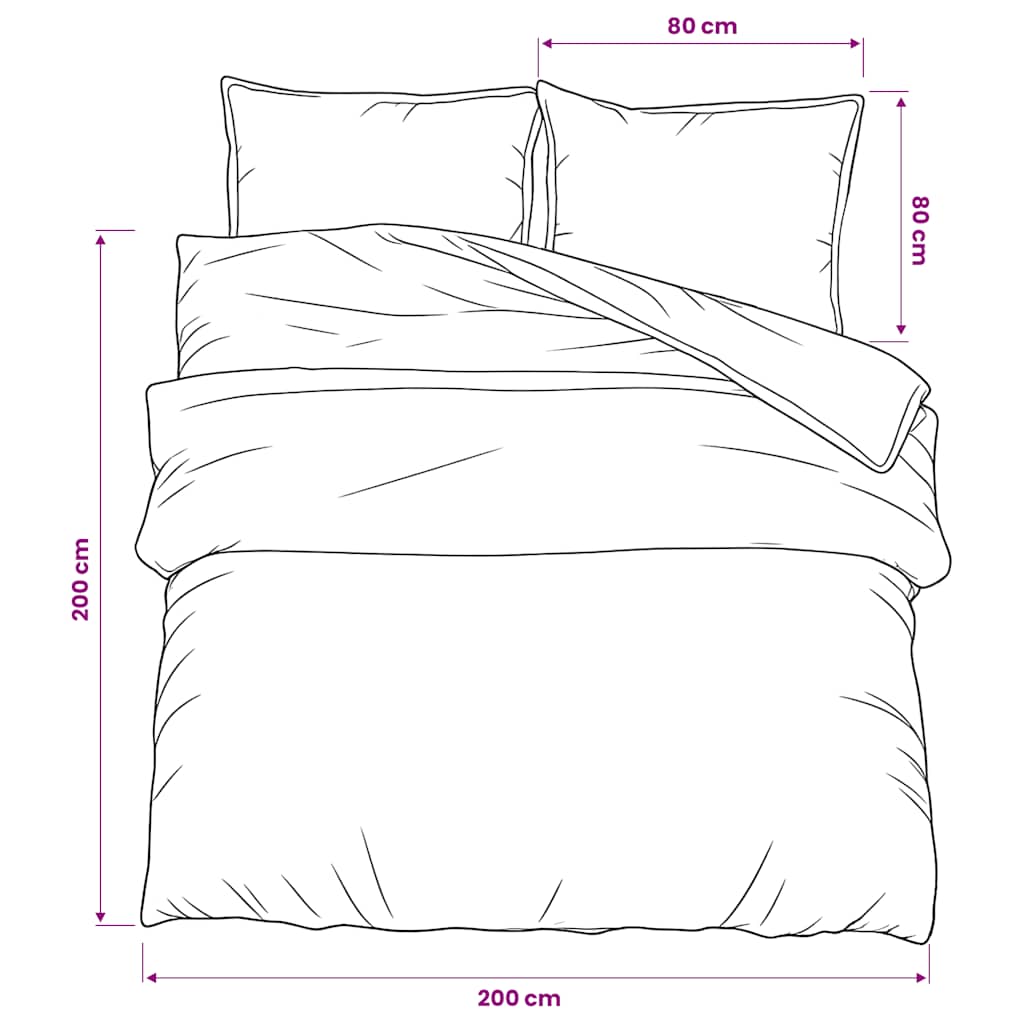 Duvet Cover Set White and Brown 200x200 cm Cotton